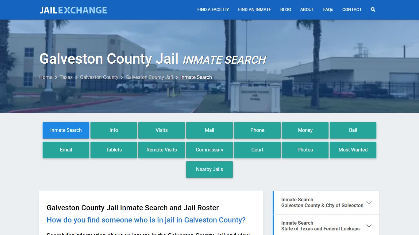 Inmate Search: Roster & Mugshots - Galveston County Jail, TX